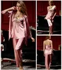 Kvinnors Sleepwear 2021 Brand Pyjamas Kvinnor Satin Silk Pyjamas Röd Tre-Piecy Pajama Set Lace Broderi Imitation Pijama Femininos