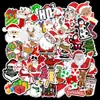 50pcs 3 groupes autocollants à thème de Noël Santa Claus portant un masque cool