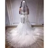 Plus Size Off the Shoulder Mermaid Wedding Dresses sweetheart Bling Beaded Appliques Sequined Wedding Gown Backless Tulle Bridal Dress