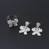Mode Vlinder Ketting Goud Kleur Crystal Party Engagement Anniversary Wedding Earring Ring Sieraden Sets Geschenken voor Vrouwen