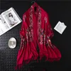 Écharpe de cachemire d'hiver de luxe-femme Foulard chaud Foulard Broderie Floral Echarpes Châle Dydy Tassel Mode Foulards Hijab volée