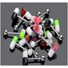 Couleurs mélangées 316L en acier inoxydable pilule capsule langue broche barre de mamelon anneau haltère corps piercing bijoux WOM jllLda