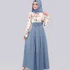 Ramazanya Eid Abaya Türkiye Arapça Başörtüsü Müslüman Uzun Elbise Dubai Kaftan Fas Kaftan Elbise Vestidos Robe Musulmane Longue Femme LJ200826