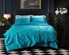 TUTUBIRD-Luxury Solid Color Egyptian Cotton Bedding Set Duvet Cover Sheet Pillowcase King Queen Size White Gray Blue Bed Linen T200706