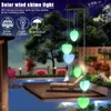 2V 40maH Solar Intelligent Light Control Love Style Wind Chime Decorazione del corridoio Ciondolo 6 F5 Lampada Perline Pannello solare Nero Luce colorata