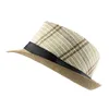Skąpy brzeg kapelusze flb 2021 Summer Summer Beach Hat Duże jazzowe słońce Casual Unisex Panama Straw Women Men Cap with Black F3031207X