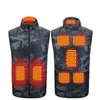 9/8/4/2 områden Män Heatd Vest Vinter USB Lnfrared Electrical Heated Waistcoat Högkvalitativ termisk uppvärmning Jacket Mens Vest