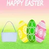 NEW!!! Easter Candy Basket Festive Seersucker Stripe Bucket Easters Eggs Storage Bag Multipurpose Home Clothes Baskets CG001