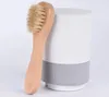 10pcs Natural Boar Bristles Spa Facial Brush Face Brush with Wood Handle Remove Black Dots Rub