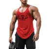 صالة الألعاب الرياضية Stringer Tank Top Men Litness Contton Y Back Back Bodybuilding Singlets for Male Salysiveless Shirt Muscle تمرين سترة 220302