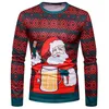 New Autumn Christmas T-shirt Men 3D Printed Long Sleeve TShirts Fashion Christmas Day Pattern Men Tops Tees High qulaity