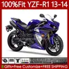 Carrozzeria OEM adatta al 100% per YAMAHA MOTO YZF-R1 YZF-1000 YZF R 1 1000CC 13-14 Corpo 94No.44 YZF R1 Factory blu 1000 CC YZFR1 13 14 YZF1000 2013 2014 Kit carenatura per stampi ad iniezione