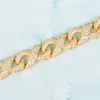 Link, Chain Solid 15mm Gold Color Cuban Bracelet Men's Hip Hop Cubic Zircon Link Rock Jewelry