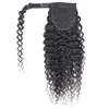 Ishow 8-28 pollici Onda del corpo Extension di capelli umani Trame Coda di cavallo Yaki Liscio Afro Riccio crespo JC Coda di cavallo per donne Tutte le età Colore naturale Nero Clip nei capelli