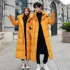 Uomini Donne Amanti Piumino invernale di alta qualità lungo e spesso cappotto caldo Moda Trens Rosso Giallo Nero Giovani Parka 4XL 201116