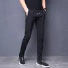Męskie spodnie Summer Męskie Skinny Stretch Korean Casual Spodnie Slim Fit Chino Elastyczny Talia Jogger Dress Spodnie Mężczyzna Czarny Blue1