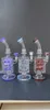 Colorless six color glass hookah gun, foaming device of oil drilling platform. Full height 12.5 inches, complimentary quartz BOWL + picture bubble ball bowl