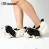 Cotton Plush Dog Special Indoor Soft Shoes Menwomen Slipers Custom Slipper Cottoon Slipper Floor Lovers Shoes Winter Warm 201026