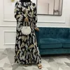 Abbigliamento etnico Pieghettato Caftano Dubai Abaya Turchia Moda Musulmana Hijab Abito Islam Oman Abaya Per Le Donne Vestidos Robe Musulman De300K