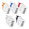 Carregador USB 4 Portas Adaptador UE / EUA / UK Plug Wall Rápido Carregamento de Parede Home Carregador Adaptador de Viagem