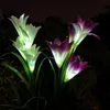 2 PCS LED Solar Lily Light Impermeabile Simulazione colorata Fiore festivo Prato festivo Lampada da giardino solare decorazione giardino Lanterna 122 N2