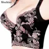 Mozhini Sexy Push Up MiniMizerレース巨乳ブラジャーのためのレース巨乳ブラジャーのための巨乳下のストラップ下の薄いブラジャービーズプッシュアップブラジャー収集LJ200821