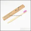 Disposable Toothbrushes Bath Supplies El Home & Garden Eco Friendly Toothbrush Bamboo Adt Flat Handle Soft Bristle Gingival Protection Trave
