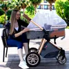 Multifunktionellt varumärke Baby 3 Nyfödd i 1 Levereras med bilstol Foldbar buggy Travel Luxury System Spädbarn Trolley Suit Soft Designer Elastic