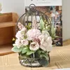 Dekorative Blumen Kränze Eisen Kunst Half Vogel Käfig Wand Hängende Blume Stand Künstliche Blumenstrauß Ornament Hochzeitsdekoration Balkon Home d