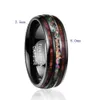 Nuncad New Hot Men 's Ring 텅스텐 카바이드 반지 오팔 하와이 Koa 나무 Komaru 폭 8mm 컬러 무지개 텅스텐 스틸 반지 B1205