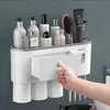 Tandborstehållare Magnetisk tandkräm Squeezer Wallmounted Shelves Racks Storage Badrum Arrangör Tillbehör 211222