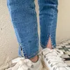 Otoño 2-7 años niñas moda Split skinny jeans niños todo-fósforo casual slim denim pants F1208