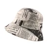 Black White Letter Newspaper Imprima Sun Hat Hat Fashion Fisherman Hats Homens Mulheres rua Hip Hop Balde Hat Cap4164568