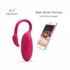 매직 모션 스마트 앱 Bluetooth 진동기 여성용 원격 제어 플라밍고 음핵 G-Spot Stimulator Vagina Massager Q11196T