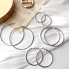 10Pair Fashion Punk Earrings Hoops For Women Girls Big Circle Earrings Pendientes Silver/Gold/Rose Gold/black Punk Style Jewelry 1.2mm Thick 30/40/50/60/70/80mm