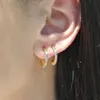 colorful cz hoops earring 925 sterling silver fine jewelry mini small hoop colorful stone summer design fashion nice ear jewelry