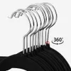 Fluwelen Hangers Pak Hangers Antislip Fluwelen Hangers 360 Graden Draaibare Haak Sterke Duurzame Hanger voor Jassen Broek Jurk Kleding