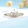 Cluster Ringen Kuololit Moissanite 585 10K 14K Effen Geel Gouden Ring voor Dames Luxe Diamanten Vintage Engagement Bruids Bruiloft Gift