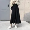 Colorfaith femmes automne hiver tricoté Midi A-ligne jupes mi-mollet Empire Style coréen élégant mode solide jupe SK4240 201109