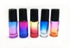 Home 10ml Gradient Color Essential Oil Perfume Bottle Roller Ball Thick Glass bottle Roll On Durable For Travel Cosmetic Container