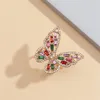 Europese kleurrijke strass vingerring Hollow Out Butterfly Ring For Women Birthday Gift Hand Sieraden Mode -accessoires