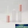 100 pièces nouveaux tubes de brillant à lèvres de 5 ml bouteille de baume à lèvres vide, bouchon rose givré clair rouge à lèvres récipient d'emballage cosmétique