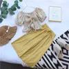 Hosen Mädchen Kleidung Set Baby Mode Sommer 2 stücke Casual Blumen Outfit für 2-8 jahre Kinder Urlaub Tragen G220310