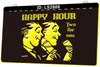 LS2688 Happy Hour Tow For One Drinks Beer Bar Light Sign Gravure 3D LED Vente en gros au détail