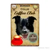 2021 Funny Dog Coffee Metal Znaki Whisky Plakiet Vintage Malarstwo Plakat Naklejka ścienna Pub Bar Home Decor Plates Tin Cafe Decoration 20x30cm