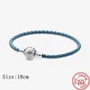 925 Sterling Silver Shell Chain Braided Leather Bracelet Sea Star Turtle Beads Charms Bracelets for Women Girls Diy Jewelry