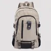 Mochila de lona para hombre, mochila escolar de gran capacidad, mochilas de Color sólido a la moda, mochila deportiva de viaje informal, mochila 1