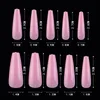 NAF009 100PCS FACTORY LONG COFFIN PRESS ON NAILS 40 COLORSフルカバーアクリルネイルチップバレリーナフェイクネイルアートツール1121366