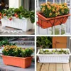 3Pcs Balcony Garden Flower Bonsai Bowl Nursery Basin Planter Imitation Rectangular Vegetable Flower Planter Resin Planting Pot Y200709