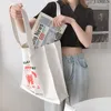 New Cotton Twill Canvas Shoulder Bag Cute Cartoon Printing Women Large Handbag Big Tote Quality Thick Shopping Bags For Ladies